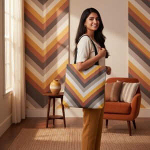 Amber Flame Chevron Tote Bag