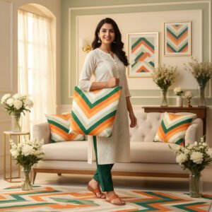 Autumn Groove Chevron Tote Bag