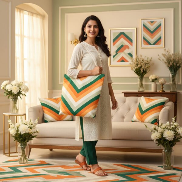 Autumn Groove Chevron Tote Bag