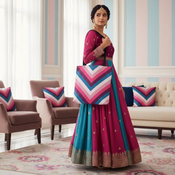 Deep Wine Chevron Tote Bag