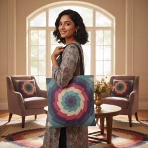 Electric Vortex Kaleidoscope Tote Bag