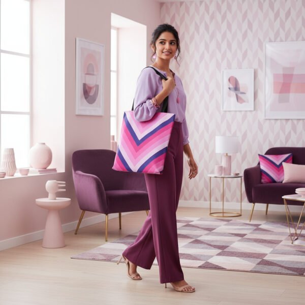 Electric Berries Chevron Tote Bag