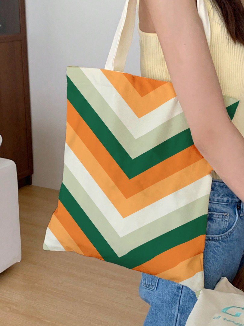 Autumn Groove Chevron Tote Bag - Image 2