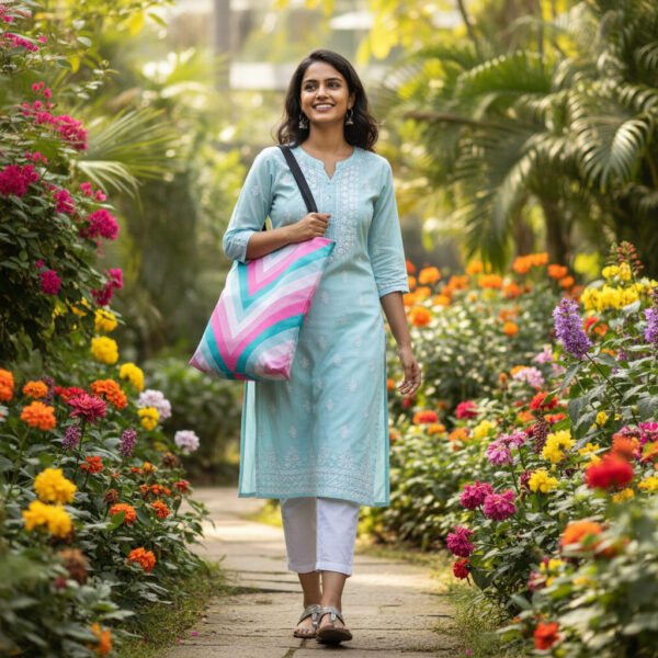 Ocean Rose Chevron Delight Tote Bag