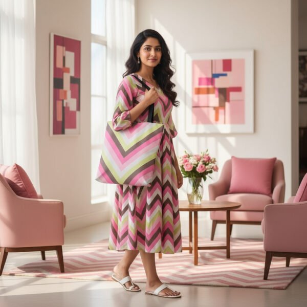 Spring Cocoa Chevron Tote bag