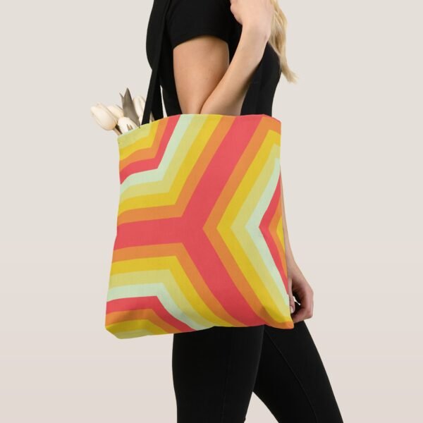 Arrow wave Retro Tote Bag - Image 2