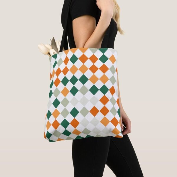 Autumn Groove Harlequin Tote Bag