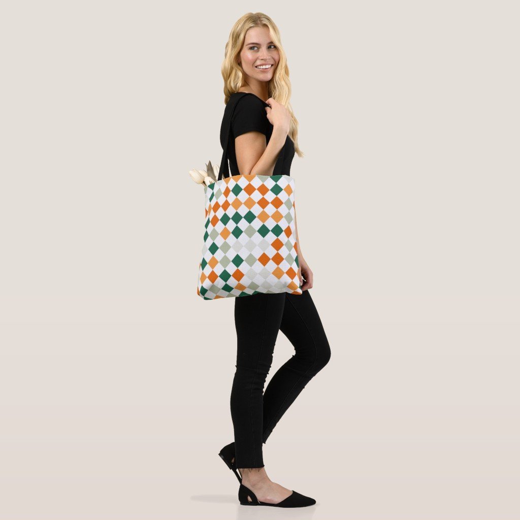 Autumn Groove Harlequin Tote Bag - Image 4