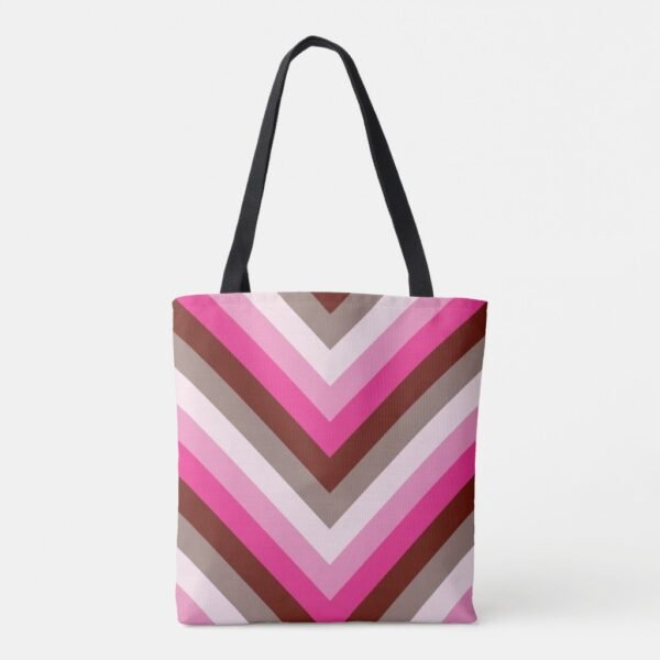 Berry Mocha Chevron Tote Bag - Image 2