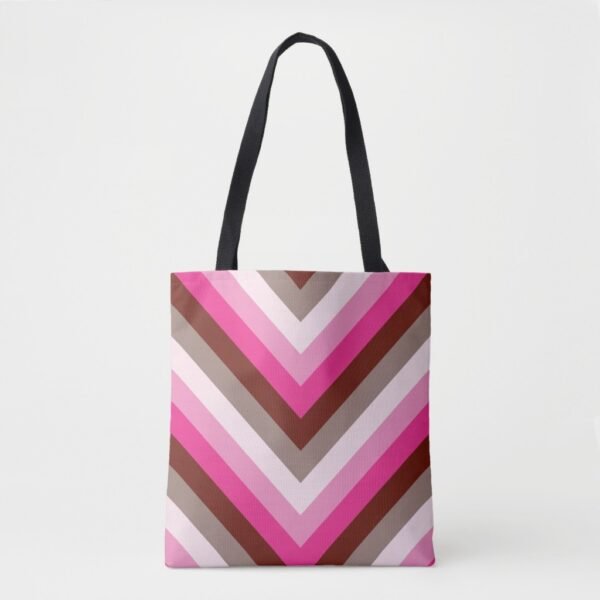 Berry Mocha Chevron Tote Bag - Image 3