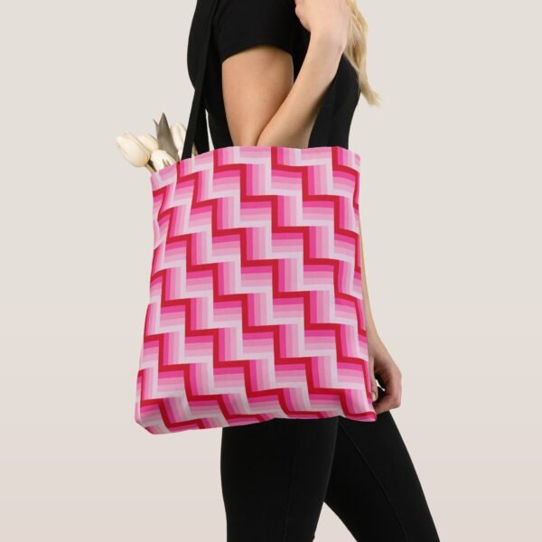 Blushing ZigZag Mosaic Tote Bag - Image 3