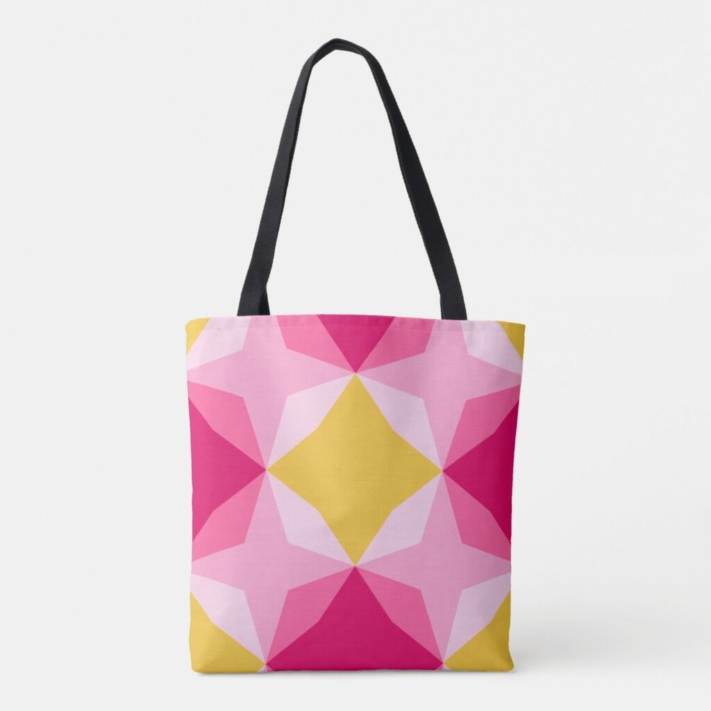 Bubblegum Diamond Motif Tote Bag