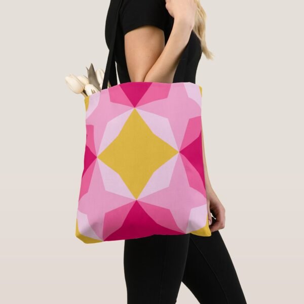 Bubblegum Diamond Motif Tote Bag - Image 2