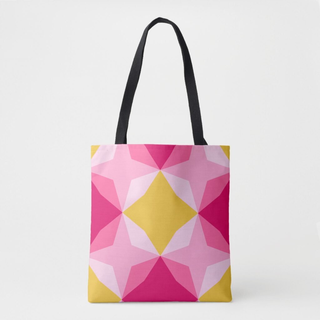 Bubblegum Diamond Motif Tote Bag