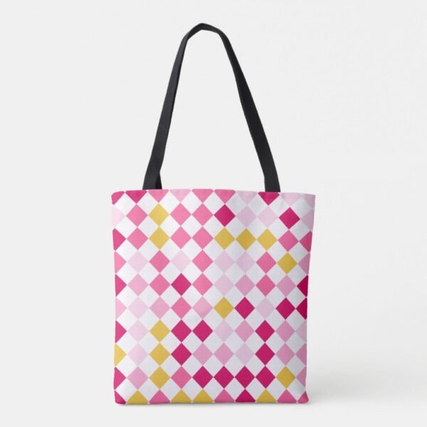 Bubblegum Sunrise Harlequin Tote Bag - Image 2