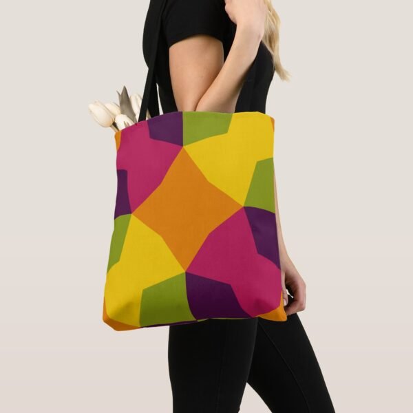 Chromatic Orbit Grid Tote Bag - Image 4