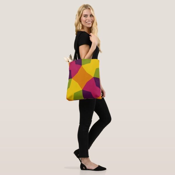 Chromatic Orbit Grid Tote Bag - Image 3