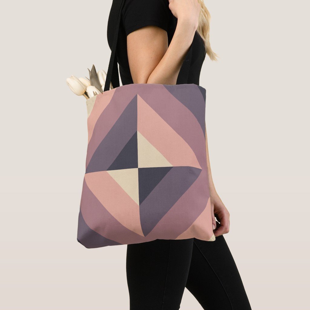 Coffee Cream Pyramid Tote Bag - Image 4