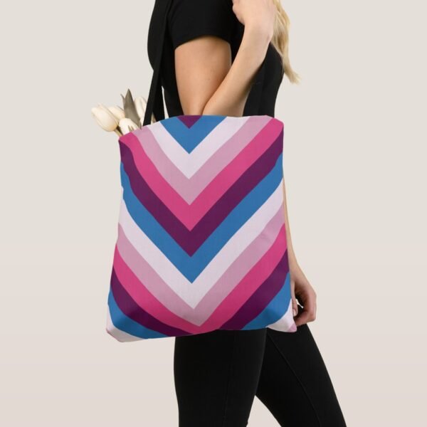 Deep Wine Chevron Tote Bag - Image 2