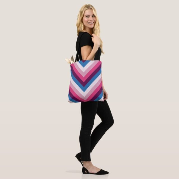 Deep Wine Chevron Tote Bag - Image 5