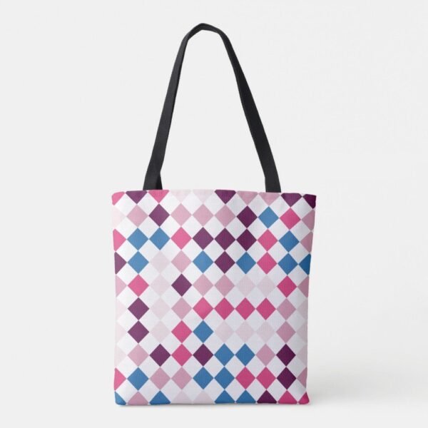 Deep Wine Harlequin Tote Bag - Image 2
