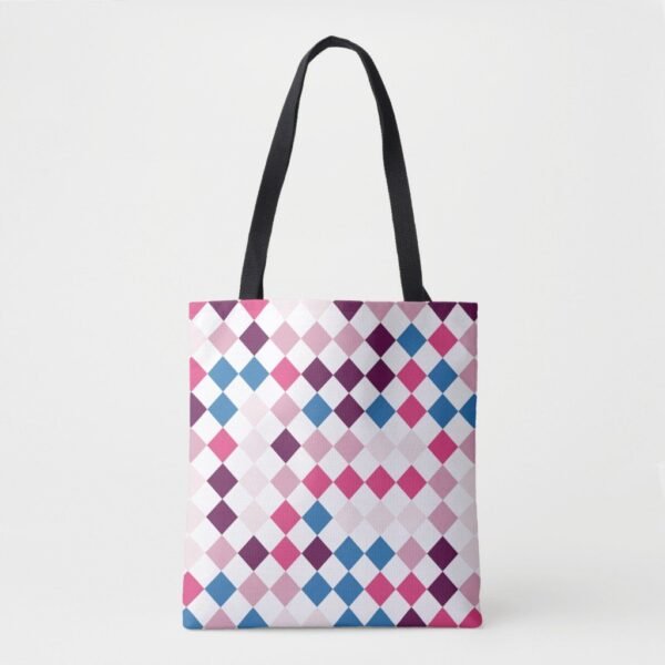 Deep Wine Harlequin Tote Bag - Image 3