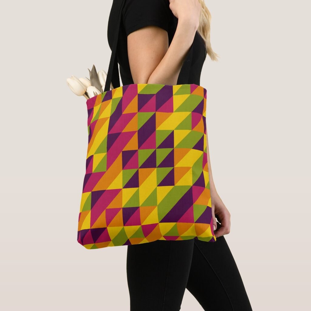Diagonal Groove Mosaic Tote Bag