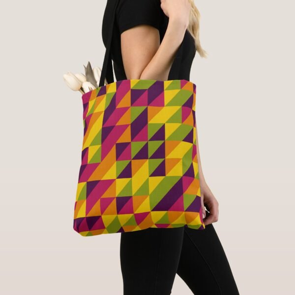 Diagonal Groove Mosaic Tote Bag - Image 2