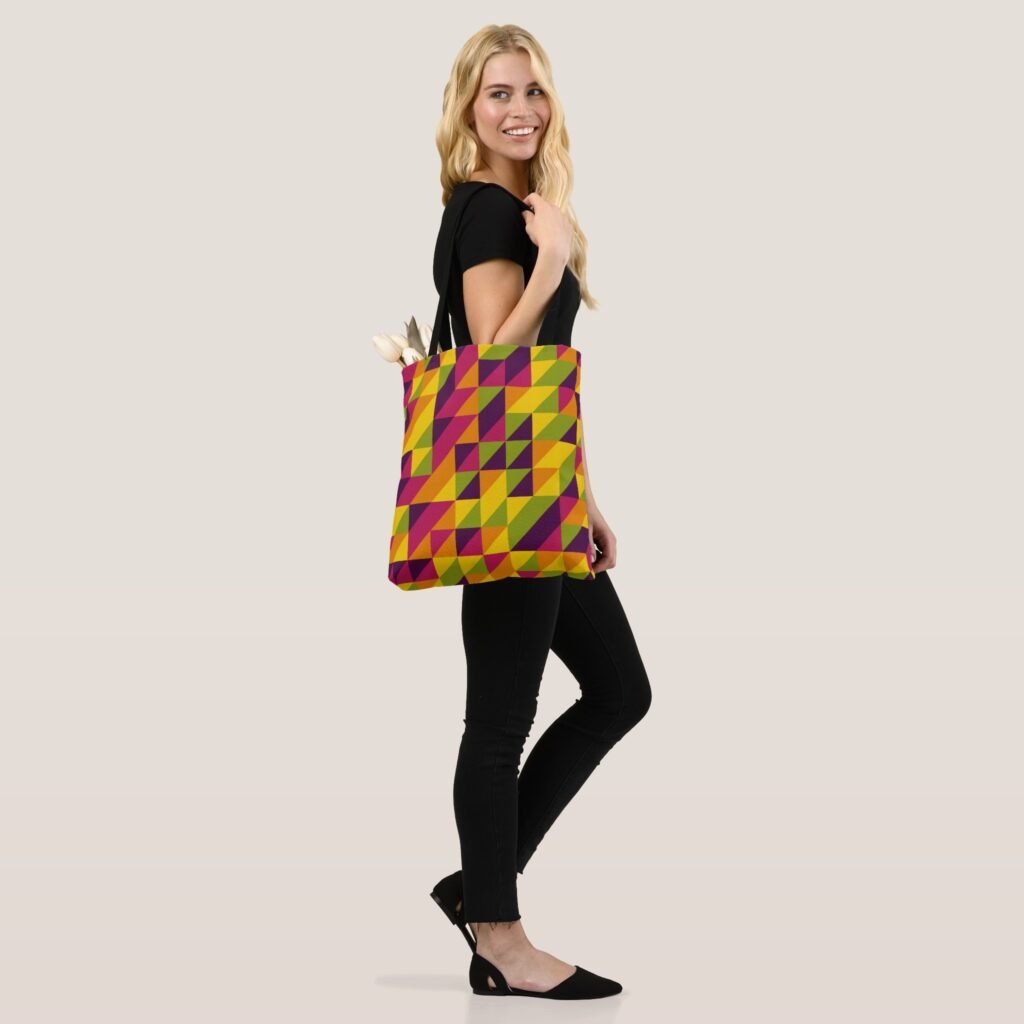 Diagonal Groove Mosaic Tote Bag
