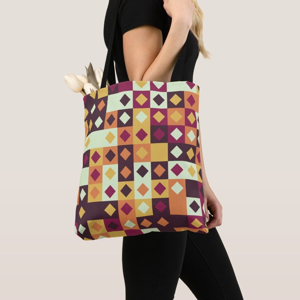 Diamond Pulse Mosaic Tote Bag