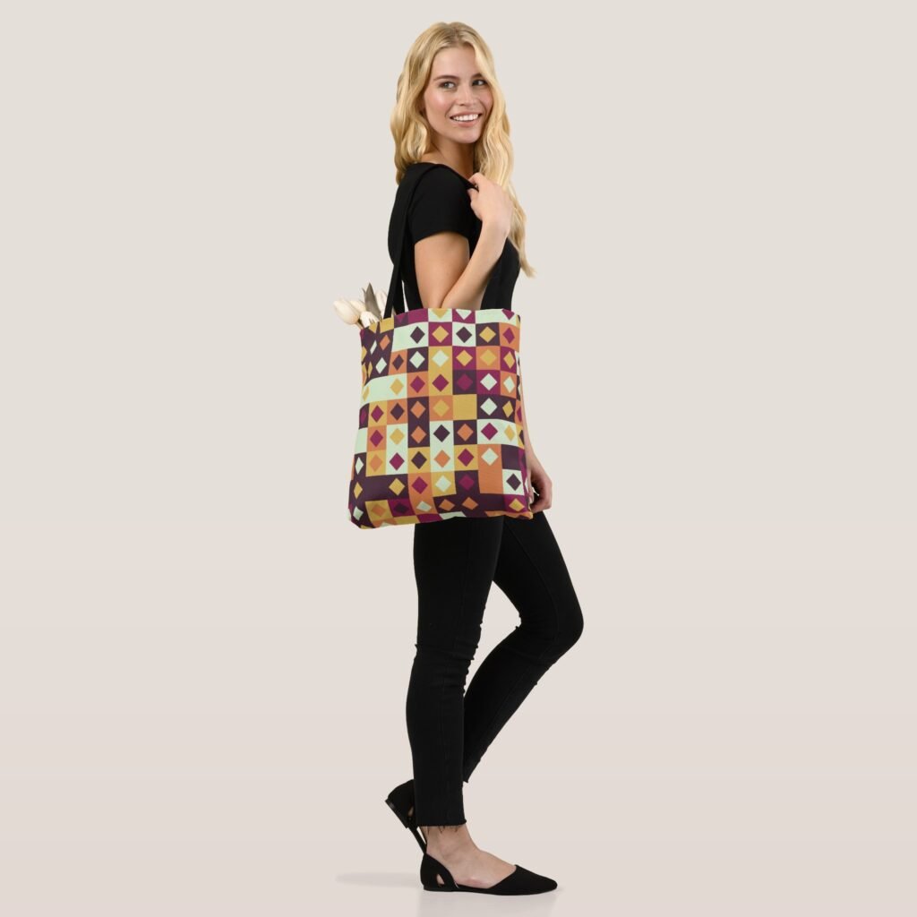 Diamond Pulse Mosaic Tote Bag