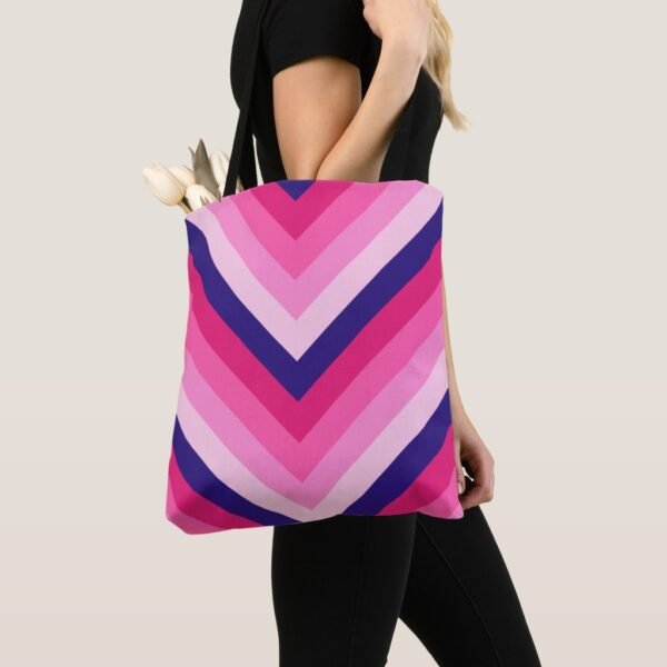 Electric Berries Chevron Tote Bag - Image 2