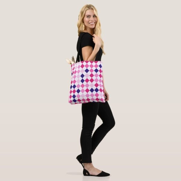 Electric Berries Harlequin Tote Bag - Image 4