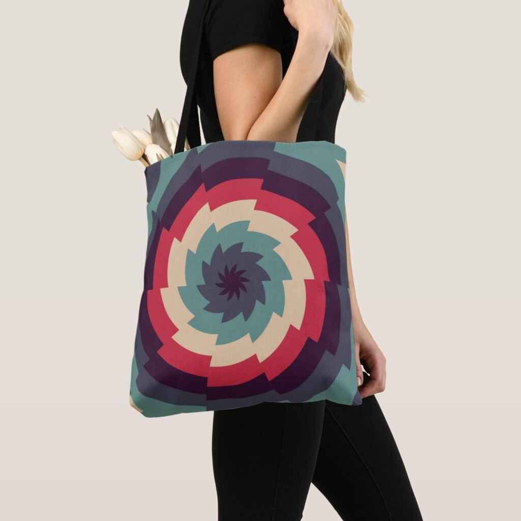 Electric Vortex Kaleidoscope Tote Bag