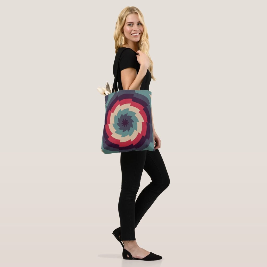 Electric Vortex Kaleidoscope Tote Bag