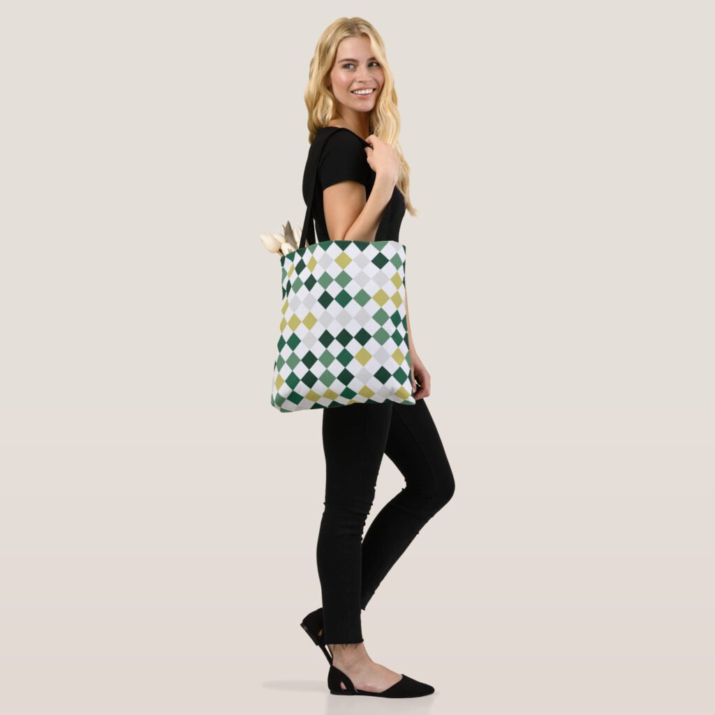 Emerald Harmony Diamonds Tote Bag