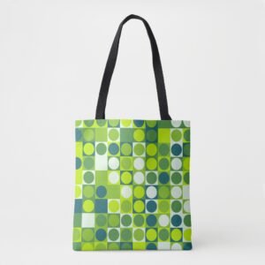 Green Groove Polka Mosaic Tote Bag