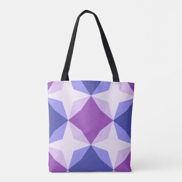 Lavender Diamond Motif Tote Bag - Image 3