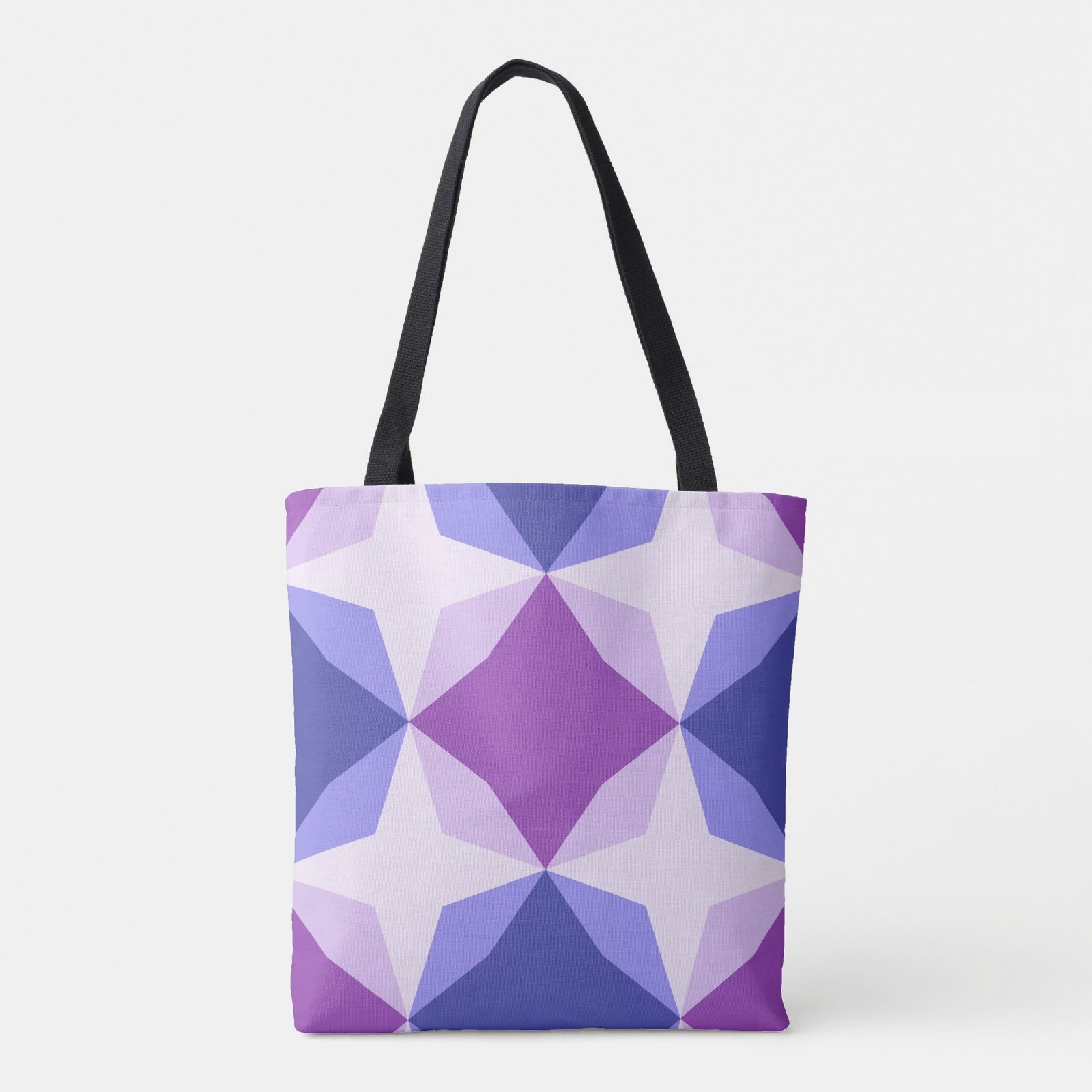 Lavender Diamond Motif Tote Bag - Image 3