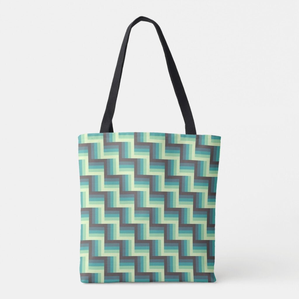 Mint Matrix Weave Tote Bag