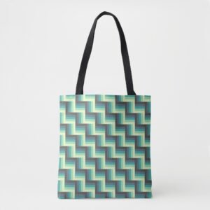 Mint Matrix Weave Tote Bag