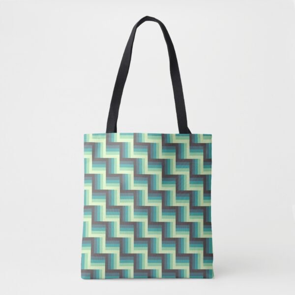 Mint Matrix Weave Tote Bag