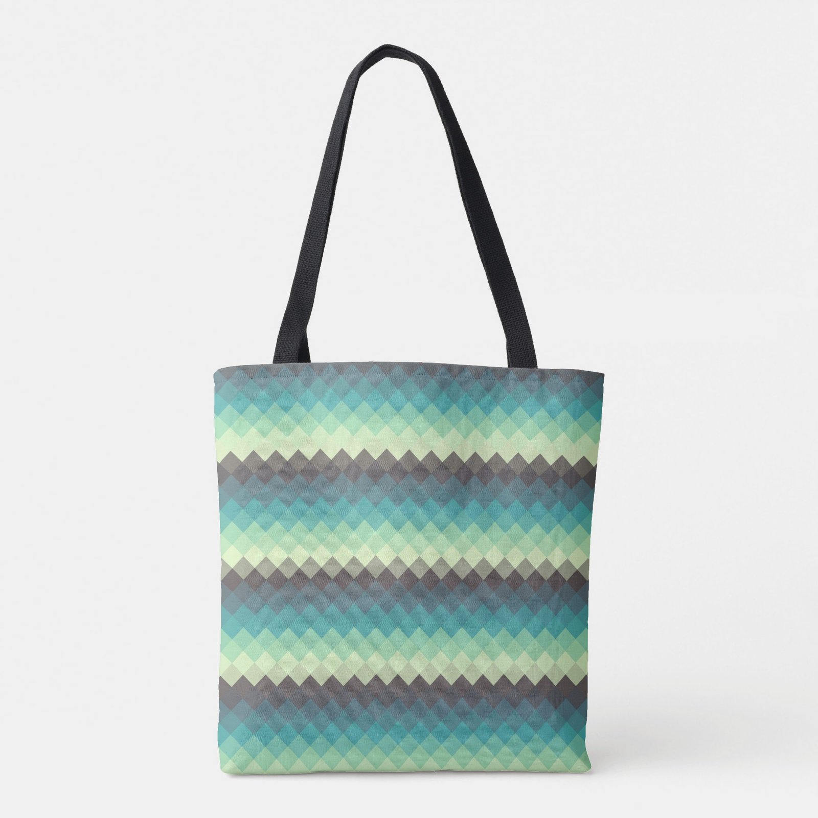 Mint Mirage Argyle Tote Bag - Image 3