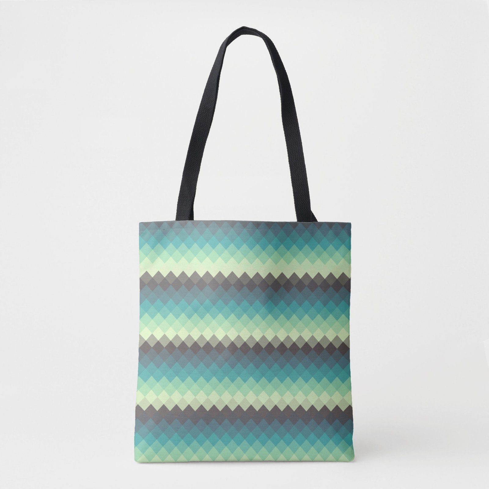 Mint Mirage Argyle Tote Bag - Image 1
