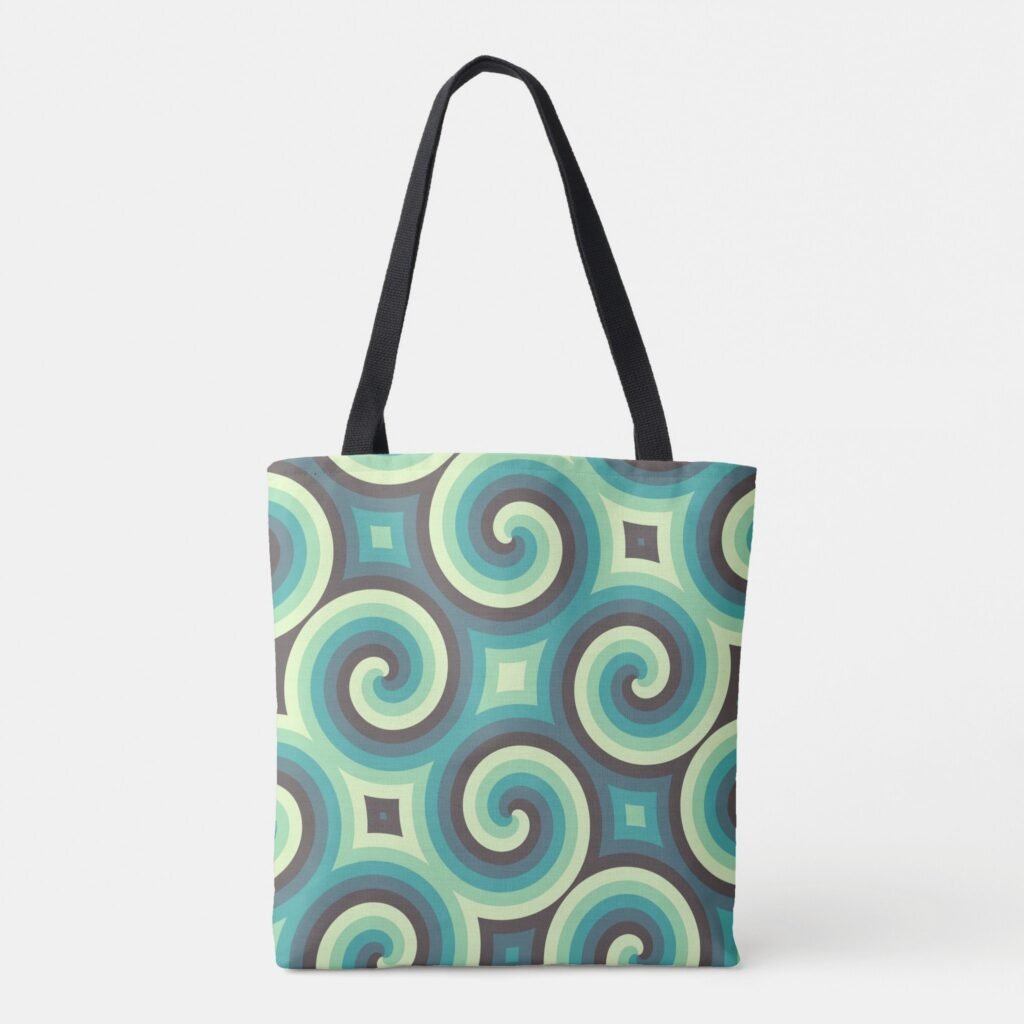 Mint Swirl Mosaic Tote Bag
