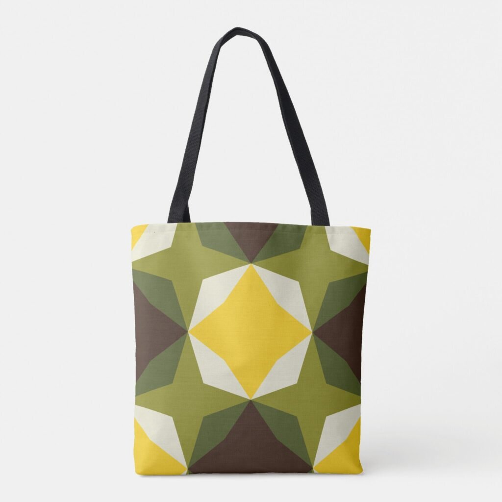 Oak Bark Diamond Motif Tote Bag