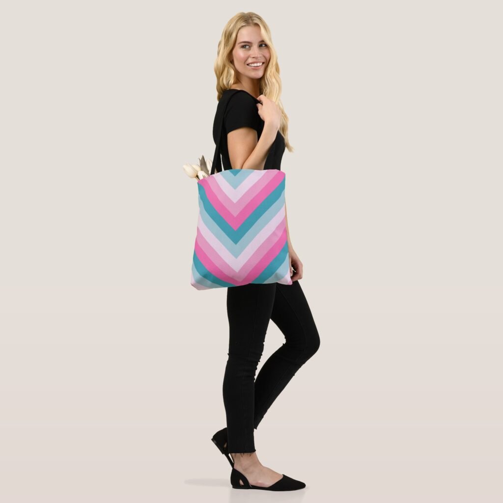 Ocean Rose Chevron Delight Tote Bag
