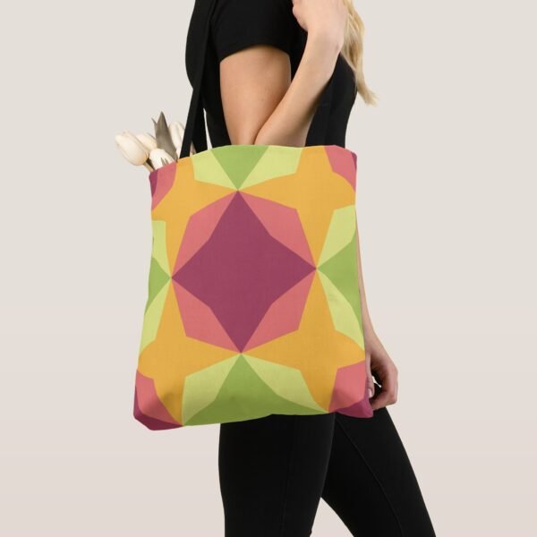 Pastel Diamond Motif Tote Bag - Image 2