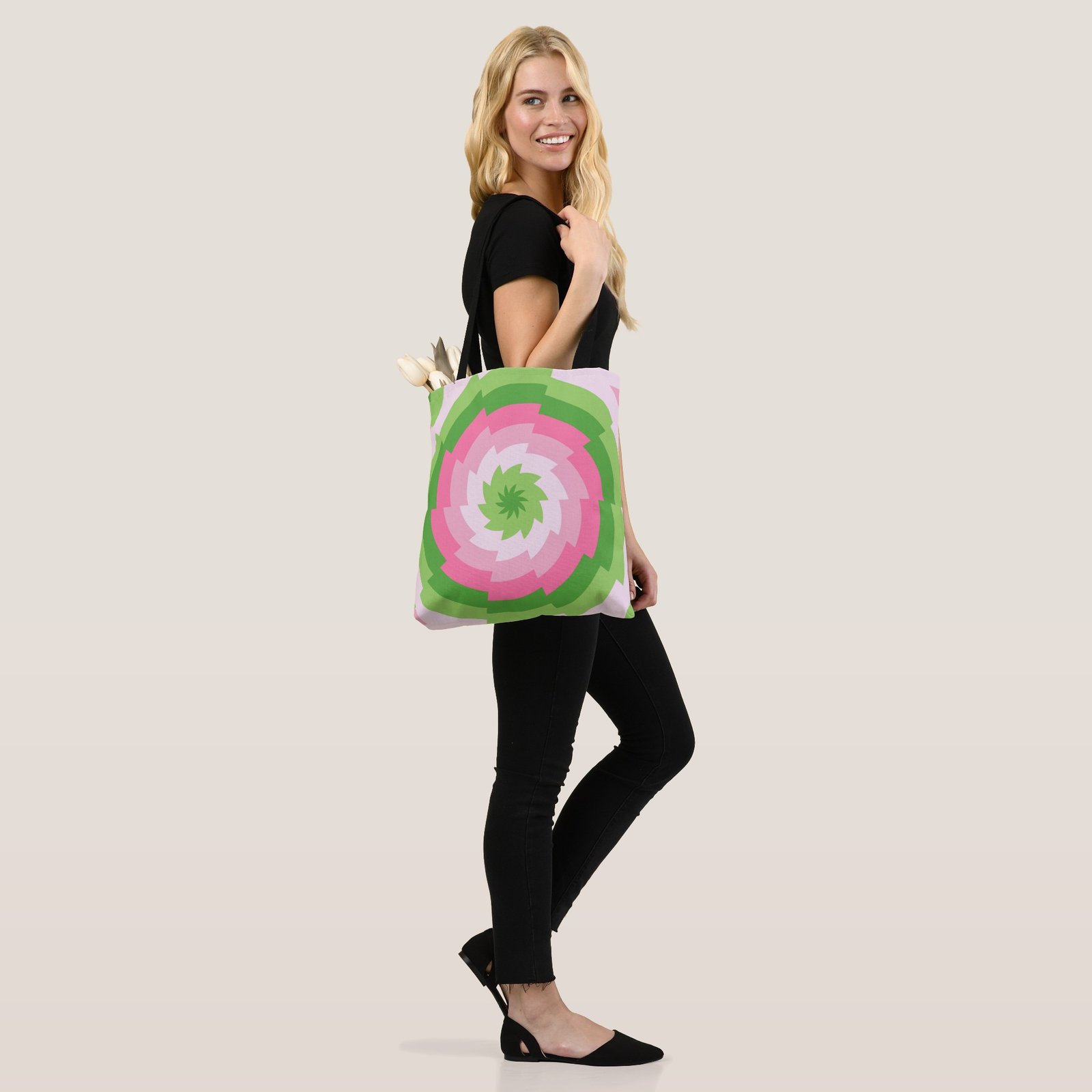 Picnic Bloom Spiral Tote Bag - Image 3