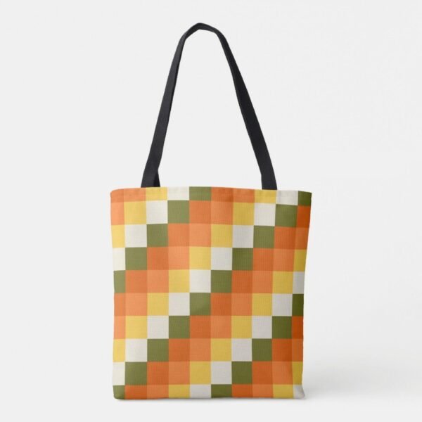 Pumpkin Fade Grid Tote Bag - Image 2